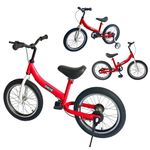 OHIIK Balance Bike with Removable Pedals,Brakes,Removable Stabilizer,Pneumatic Tire,for kids 2-7 years old,12 14 16inch Kids Bike,Gifts for Children (12 inch, Red)