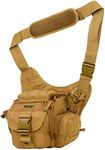 Seibertron Multi functional Tactical Assault Gear Sling Pack Range Bag Heavy Duty Shoulder Strap Hiking EDC Messenger Molle Backpack Travel Camera Compact Utility Military Bag Khaki