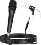 OneOdio ON55 Wired Karaoke Microphone w/ 16.4ft XLR Cable, Mic Clips, Metal Female, ON/Off Switch - Vocal Dynamic Mic for Singing, Speech, Wedding, Outdoor Activities - Cord Handheld (Gold)