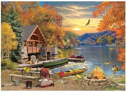 Cobble Hill 1000 Piece Puzzle - Lakeside Retreat - Sample Poster Included