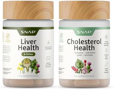 Snap Supplements Liver Health & Cholesterol Health Supplement Bundle with Milk Thistle, Resveratrol, Dandelion to Support Liver, Digestive and Metabolic Health, 60 Capsules Each (30-Day Supply)