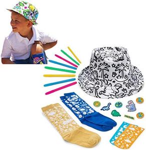 Color-your-own ,toddler fedora-boys-hat , dinosaur-hat, arts and crafts for kids ages 4-8, kids art kit, art projects,diy kits for kids, kids crafts age 3 to 5 by cr8 outlet