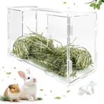 UCANVIN Rabbit Hay Feeder with Lid,Hanging Food Dispenser for Rabbit, Guinea Pig, Bunny, Chinchilla, 106oz Large Capacity 1pack