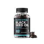 Black Seed Oil Gummies | 1000mg Nigella Sativa | High Strength 20mg Thymoquinone | 60 Cold Pressed, Halal, Vegan, Gluten Free Capsules with Honey Extract | Natural Ingredients