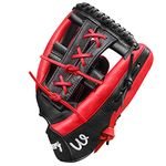 WISDMERY Baseball Softball Leather Glove - 12.5 Inch Adult Youth Full Grain Outfield Infield Gloves Mens Women Fastpitch Slowpitch Softball Glove Left Handed Throw Cross Web Training Fielding Mitts