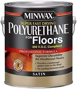 Minwax Super Fast Drying Polyurethane Protective Wood Finish, 350 VOC, Clear Satin, Gallon