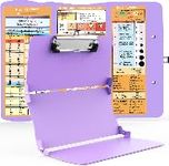 Nursing Clipboard Foldable Nurse Clipboards - Folding Aluminum Clipboard with Cheat Sheets Small Size Clip Board Fit Pocket Trifold Vertical File Folder Gifts for Clinical Nurses Medical Student