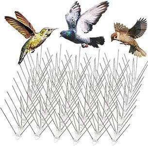 12Pcs X 25CM, 3M Length, Anti Bird Repellent Stainless Steel Bird Spikes, Deterrent Spike Keep Pigeon,Seagull,Sparrow,Crows and Woodpeckers Away Garden Balcony (12)