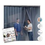 Acepunch Clear Kit PVC Smooth Plastic Strip Door Curtain 121cmx213cm Standard Clear Waterproof Commercial Walk in Freezers Warehouse Garage Gate Doorway Clean Rooms Heavy Duty Vinyl AP1173