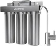 Waterdrop TST-UF 0.01μm Ultra-Filtration Under Sink Water Filter, Stainless Steel, 5X Service Life,Remove 99.99% of Contąminants Larger Than 0.01μm, with Dedicated Faucet, USA Tech (3 Filter Included)