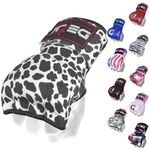DEFY Padded Inner Gloves Quick 75cm long strap – Inner boxing gloves Gel padded knuckle protection – Elasticated boxing hand wraps for MMA Muay Thai Kickboxing Martial Arts Pair (Leopard Spots, Large)