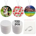 100 pcs sublimation air fresheners blanks Sublimation Blanks Products DIY Air Freshener for Car and Home Hanging Decoration Sublimation car freshener blanks (round))