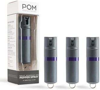 POM Pepper Spray Flip Top Keychain - Maximum Strength OC Spray Self Defenes - 25 Bursts, 10ft Range - Accurate Stream Pattern