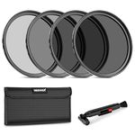 Neewer 62mm ND Lens Filter Kit: ND2 ND4 ND8 ND16, Lens Cleaning Pen, Filter Pouch Neutral Density Filter and Accessory Kit Compatible with Canon Nikon Sony Panasonic DSLR Cameras with 62mm Lens