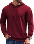 COOFANDY Workout Hoodies Casual Fashion Sweatshirts Drawstring Gym Hooded Shirt Wine Red X-Large