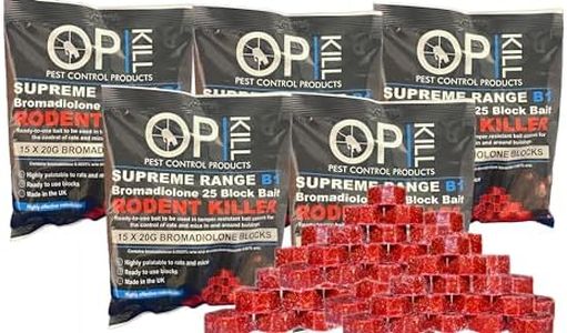 Opkill Rat Pack Poison Multi Pack 1.5KG (Professional Choice Blocks Poison) Strongest Bait Available Weatherproof Fast Acting and Safe For Professional and Domestic use