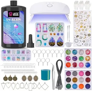LET'S RESIN UV Resin Kit with Light,153Pcs Resin Jewelry Making Kit with 250g Crystal Clear Low Odor UV Resin, UV Lamp, Resin Accessories, Epoxy Resin Starter Kit for Keychain, Jewelry, Home Decor