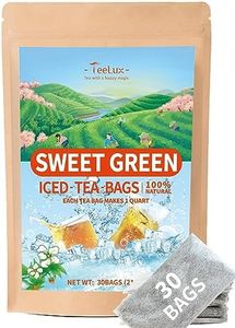 TeeLux Sweet Iced Tea Bags, Green Tea Blended with Natural Sweet Tea, Quart-Sized Refreshing Iced Green Tea, Zero Sugar, 30 Count