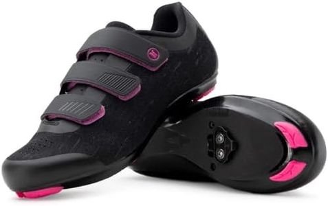 Tommaso Pista 100 Knit Women's Indoor Cycling Peloton Ready Breathable Lightweight Cycling Shoe Bundle with Compatible Cleat, Look Delta, SPD Black, Pink, White, Black/Pink - Spd, 10