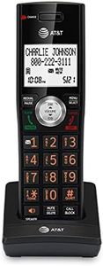 AT&T CL80067 Accessory Handset for CL82x07, CL82x57, CL82x67, CL83x07, CL84x07 Series Cordless Phone for Home with Call Blocking, Caller ID Announcer, Intercom, and Long Range, Black/Wood Grain Finish