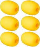 Poen 6 Pcs Buoy Float Yellow 4 x 3 Inch Deep Water Float Rope Floats Fishing Marker Buoys Anchor Float for Boat Swimming Pool Kayak Trail Dock Crabbing Skiing Marine