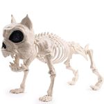 JOYIN 12”(30.5 cm) Halloween Poseable Puppy Skeleton Pose-N-Stay Plastic Dog Bones for Halloween Indoor Outdoor Decor Spooky Scene Party Favors Decor