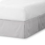 Bare Home Bed Skirt Double Brushed Premium Microfiber, 15-Inch Tailored Drop Pleated Dust Ruffle, 1800 Ultra-Soft Collection, Shrink and Fade Resistant (King, Light Grey)