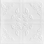 A La Maison Ceilings R37 Ivy Leaves Foam Glue-up Ceiling Tile (128 sq. ft./Case), Pack of 48, Plain White