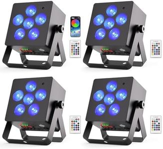 Battery Powered Stage Lights 6in1 RGBWA+UV 6LED Rechargeable Par Can Light Remote APP DMX Control Uplights for Event, Wedding, Church, Stage, DJ Disco, Dance Party