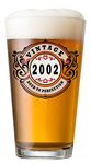 SIRIOKS 2002 Vintage 16oz Pint Beer Soda Pub Glass 22nd Birthday Gifts for Him Men 22 Years Old Decorations Anniversary for Her Womem