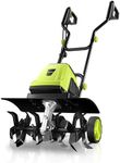 YERYORK Tiller Cultivator, 15-Amp 18-Inch Width 9-Inch Depth Corded Electric Tiller 24 Durable Steel Tines Gardening Tiller with Adjustable Wheels Foldable Handle for Easy Soil Cultivation