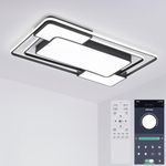 minifair Led Ceiling Light for Living Room,Remote Control,Brightness Dimmable,3000-6500K,90×60CM,Modern,Flush Ceiling Light for Dining Room,Bedroom,Kitchen and More