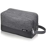 WANDF Toiletry Bag Water-Resistant Nylon Travel Wash Bag Lightweight Dopp Kit for Men and Women (A-Denim Grey)