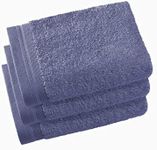 De Witte Lietaer Contessa Luxe Set of 3 Guest Towels, Cotton, 40 x 60 cm, Sapphire Blue