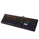 WEETOTUNG Mechanical Gaming Keyboard with blue switch 104 keys, RGB Backlit USB Wired Mechanical Keyboard For PC Gaming and Work (Black)