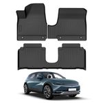 Floor Mats Custom Fit for Hyundai Ioniq 5 with Movable Console 2022 2023 2024 2025 Accessories All Weather Floor Liner Front & Rear 2 Rows Car Carpet Protection TPE Odorless