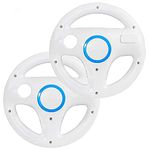 Mario Kart Wii, 2 Pack Racing Steering Wheel for Wii Controller, Wii Mario Kart Racing Wheels for Nintendo Wii Remote Game (White X 2)