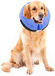 MCHY Inflatable Dog Cone,Adjustable Recovery Collar for Dogs After Surgery,Prevent from Biting & Scratching,Not Block Vision (L, Blue)