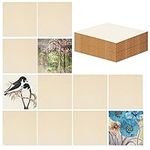 Belle Vous 30 Pack Unfinished Blank Wood Squares - 10 x 10cm / 4 x 4 Inches - 2.5mm Thick Wooden Plain Square Pieces for DIY Coasters, Crafts, Painting and Pyrography Burning