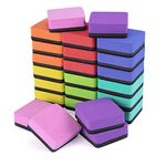 24PCS Mini White Board Eraser Bulk for Student Teacher Classroom Supplies Magnetic Dry Erase Board Eraser for Kids,Home and Office 8 Colors