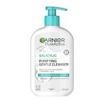 Garnier Pure Active Salicylic Purifying Gentle Face Cleanser, Enriched With Salicylic Acid, Niacinamide, Ceramides & Clay, Fragrance Free, Sulphate Free Formula, Suitable For Sensitive Skin, 250ml
