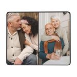 Personalised Mouse Mats for Desk Game Office, Custom Mouse Pad with Photo Logo Text Printed, Design Your Own Gaming Mat with Collage 2 Photos, Gifts for Family Friends Lovers Couples