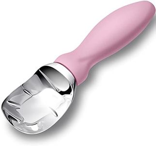 Rainspire Ice Cream Scoop Stainless Steel with Comfortable Handle, Ice Cream Scooper Heavy Duty, Ice Cream Spade Great for Spooning Frozen Hard Gelato and Sorbet, Cookie Dough, Melon, Pink