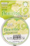 The Beadsmith Flex-Rite Wire – 49 Strand, Nylon Coated, Stainless Steel Beading Wire – Gold Color, .018” Diameter, 30-Foot Spool – Flexible Wire for Necklace, Bracelet and Jewelry Making