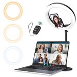 ATUMTEK Selfie Ring Light with Desk Stand and Phone Holder, 10" Desktop LED Circle Light for Laptop, Computer Ring Light for Zoom Meeting, Conference Lighting, Live Streaming, Makeup, TikTok, Vlog