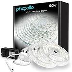 phopollo White LED Strip Lights, 50