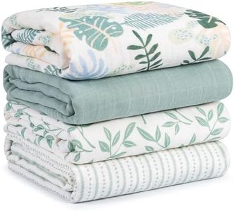 CIVARUA KIDS Muslin Swaddle Blankets for Newborn, 4 Pack Cotton Baby Blankets Neutral, Large 31.5 x 43.3 Breathable Soft Receiving Blanket, Essentials Swaddle Wrap Burping Clothes, Sage Green