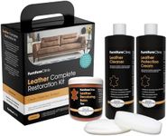 Furniture Clinic Leather Complete Restoration Kit | with Leather Recoloring Balm, Cleaner, 2-in-1 Protection Cream & Conditioner, Sponge, and Cloth | Leather Repair Kit for Furniture (Tan)