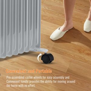 PureMate 2500W Oil Filled Radiator Heater – Portable Electric