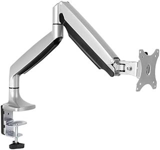 AVLT Single Monitor Arm Desk Mount Fits One 13"-34" Ultrawide Monitor with Adjustable Height Full Motion Height Swivel Tilt Rotation | VESA/Cable Management | Silver